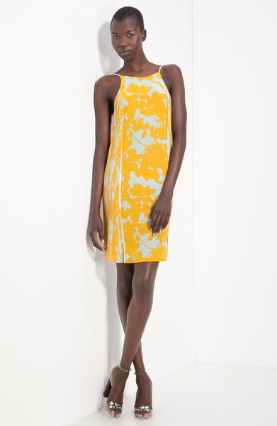 Phillip Lim Printed Silk Sundress in Yellow (goldenrod)