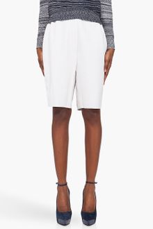 3.1 Phillip Lim White Leather Drawstring Shorts - Lyst