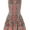 Alexander Mcqueen Flared Barnacle Intarsia Dress in Gray (coral) - Lyst