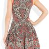 Alexander Mcqueen Flared Barnacle Intarsia Dress in Gray (coral) - Lyst