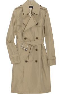A.P.C. Doublebreasted Gabardine Trench Coat - Lyst