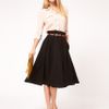 Asos Collection Asos Linen Midi Skirt with Belt in Black - Lyst