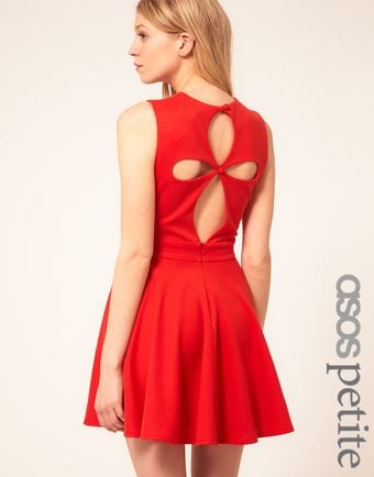 ASOS Collection Asos Petite Exclusive Skater Dress with Cut Out Back Detail - Lyst
