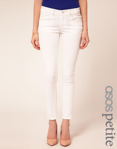 Asos Collection Asos Petite White Skinny Jeans 4 in White | Lyst