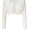 Balmain  Cropped Cotton Blend Jacket in White - Lyst