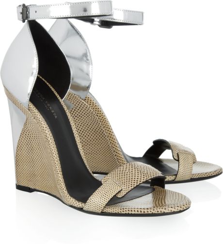 Bottega Veneta Karung and Metallic Leather Sandals in Brown - Lyst