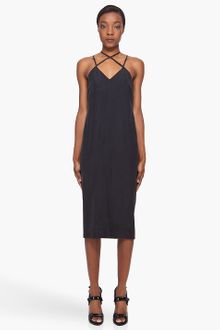 Cushnie Et Ochs Black Cross Strap Silk Dress - Lyst