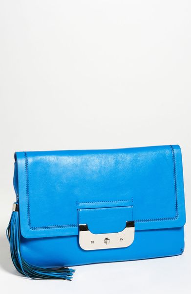 Diane Von Furstenberg Harper Large Envelope Clutch in Blue (peacock) - Lyst