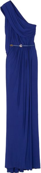 Elie Saab 1 Shoulder Long Dress 35 in Blue - Lyst