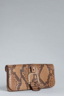 Gucci Oak Python and Leather Clutch with Horse Bit - Lyst