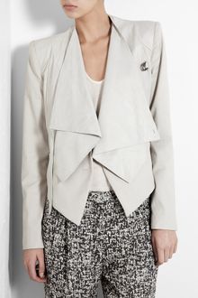 Helmut Lang Combo Leather Drape Jacket - Lyst