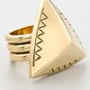 House Of Harlow Engraved Faceted Pyramid Cocktail Ring in Gold - Lyst