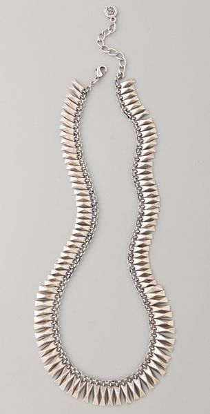 House Of Harlow Bar Necklace White Gold in White (silver) - Lyst