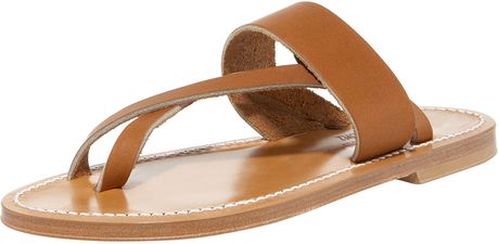 K. Jacques Crisscross Flat Thong Sandal in Brown (natural) - Lyst