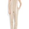 Maison Martin Margiela Fringed Twill Jumpsuit in Beige (sand) - Lyst