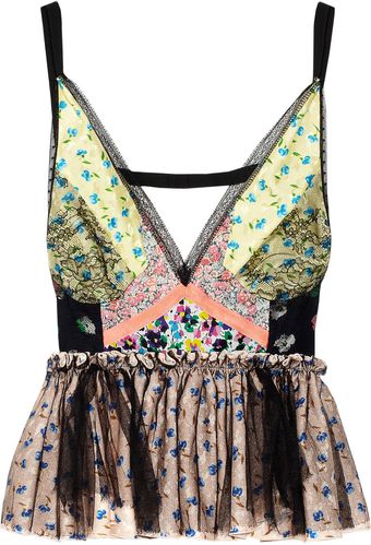 Nina Ricci Floral Print Silk Top - Lyst