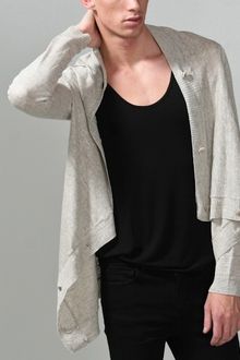 Oak Platinum Linen Square Collar Cardigan - Lyst