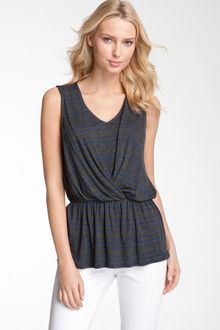 Olivia Moon Sleeveless Stripe Peplum Top - Lyst
