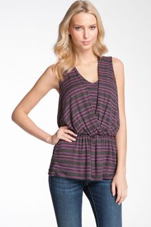 Olivia Moon Sleeveless Stripe Peplum Top - Lyst