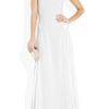 Victoria Beckham Pleat Detailed Stretch Crepe Gown in White - Lyst