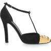 Yves Saint Laurent Candide Paneled Suede Pumps in Black - Lyst