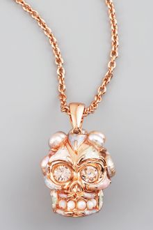 Alexander McQueen Pearl Skull Pendant Necklace - Lyst