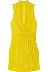 Catherine Malandrino Wrapeffect Silkgeorgette Playsuit