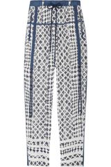 Edun Yoruba Cropped Printed Silk Pants