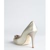 Fendi Platinum Twotone Leather Bow Detail Pumps in Gold (grey) - Lyst
