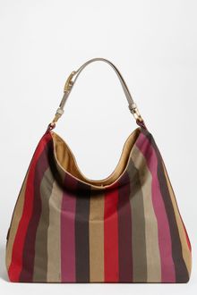 Fendi Pequin Canvas Hobo Bag - Lyst