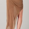 Helmut Lang Drawstring Asymmetrical Skirt in Brown - Lyst
