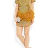 Matthew Williamson Embroidered Feathertrimmed Silkorganza Dress in Yellow - Lyst