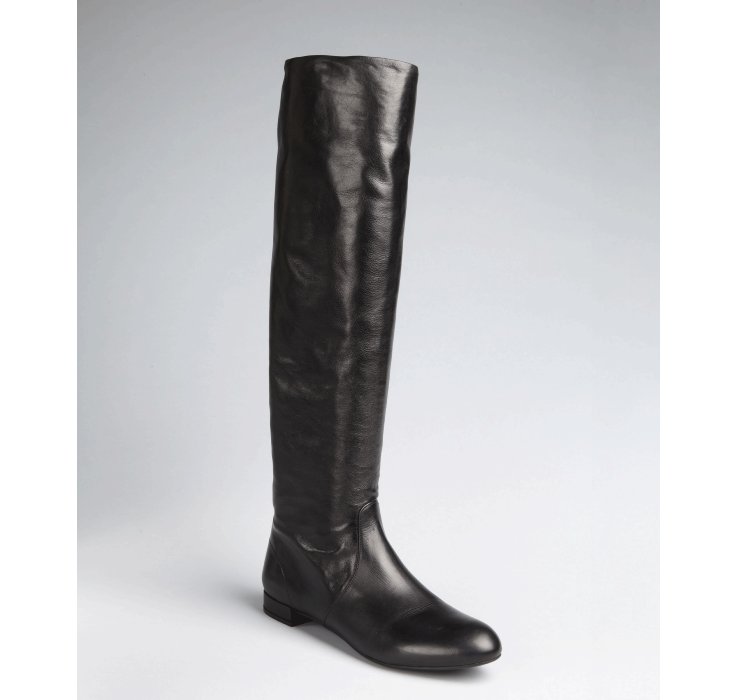 tall leather flat boots