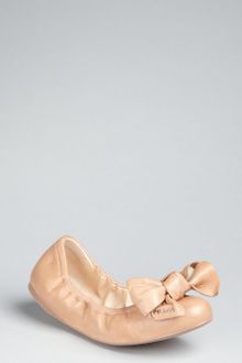 Prada Sport Nude Leather Bow Detail Ballet Flats - Lyst