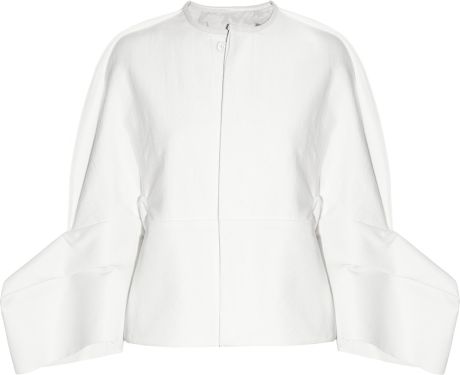Rick Owens Grosgrainpaneled Twill Jacket in White - Lyst