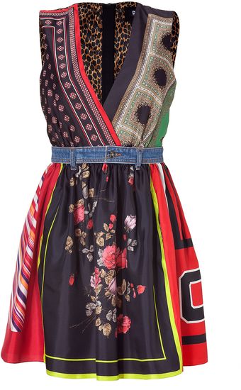 D&G Multicolor Silk Dress - Lyst