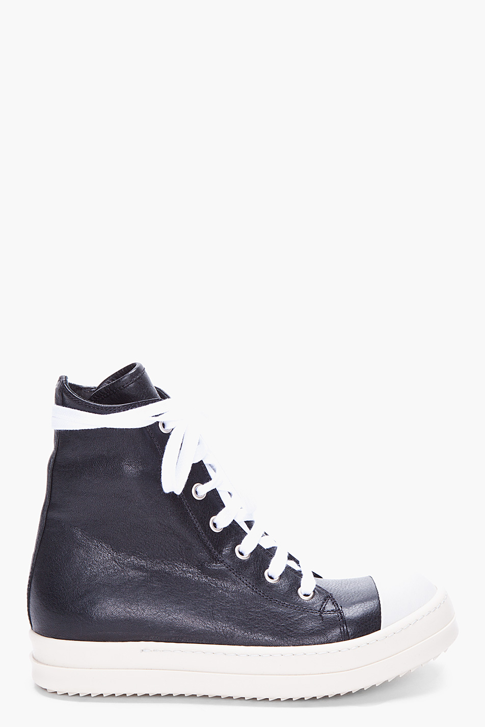 black leather hi top sneakers