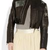Acne Stars Appliquéd Cropped Leather Biker Jacket in Black - Lyst