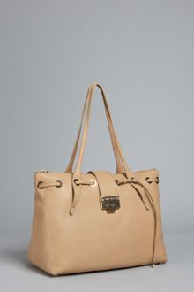 Jimmy Choo Nude Leather Rhea Large Tote - Lyst