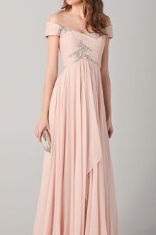 Marchesa Off The Shoulder Gown with Beading - Lyst