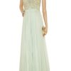 Marchesa Beaded Silk Chiffon Gown in Green - Lyst