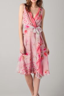 Philosophy di Alberta Ferretti Print Wrap Dress with Waist Tie - Lyst