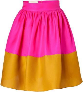Roksanda Ilincic Hot Pink and Mustard Silk Organza Full Skirt - Lyst