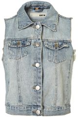 Topshop Tall Sleeveless Denim Jacket