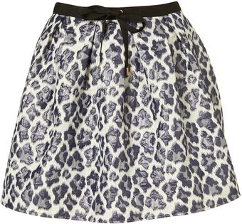 Topshop Petite Leopard Full Skirt - Lyst