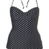 Topshop Tall Polka Dot Swimsuit in Blue (navy blue) - Lyst