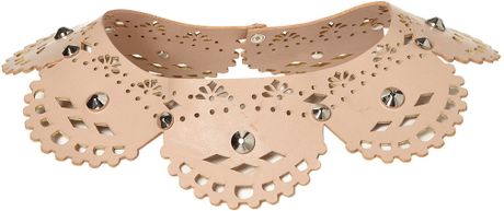Topshop Laser Cut Collar in Beige (nude) - Lyst