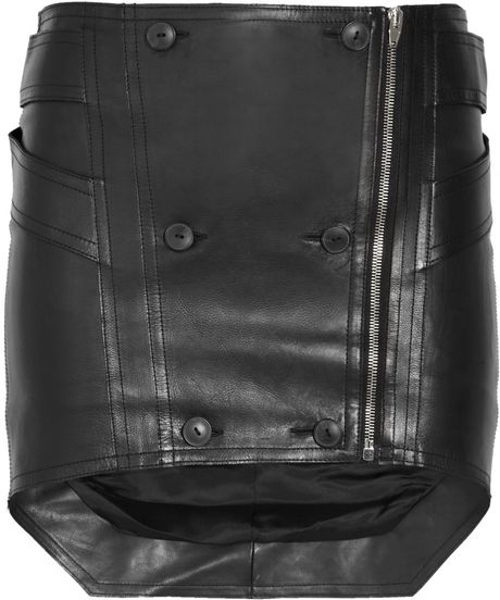 Alexander Wang Leather Mini Skirt in Black - Lyst