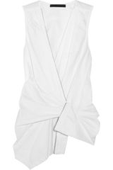 Alexander Wang Draped Cottonpoplin Top