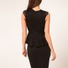 Asos Petite Exclusive Lace Peplum Top in Black - Lyst